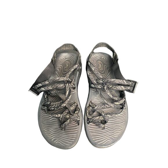 Chaco Black Gray Z-Volv X2 Strappy Slingback Dual Strap Comfort Sandals Size 6 - Picture 1 of 6